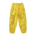 thumbnail image 3 of iniim Kids Boys Girls Shiny Sequined Pants Hip Hop Jazz Harem Pants Trousers Street Dance wear Costumes A Gold 7-8, 3 of 7