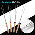 thumbnail image 3 of Maoww Barbecue Fork U-shaped Hot Dog Skewer Wooden Handle Stretchable Roasting Sticks Lightweight Stainless Steel BBQ Accessories, 3 of 6