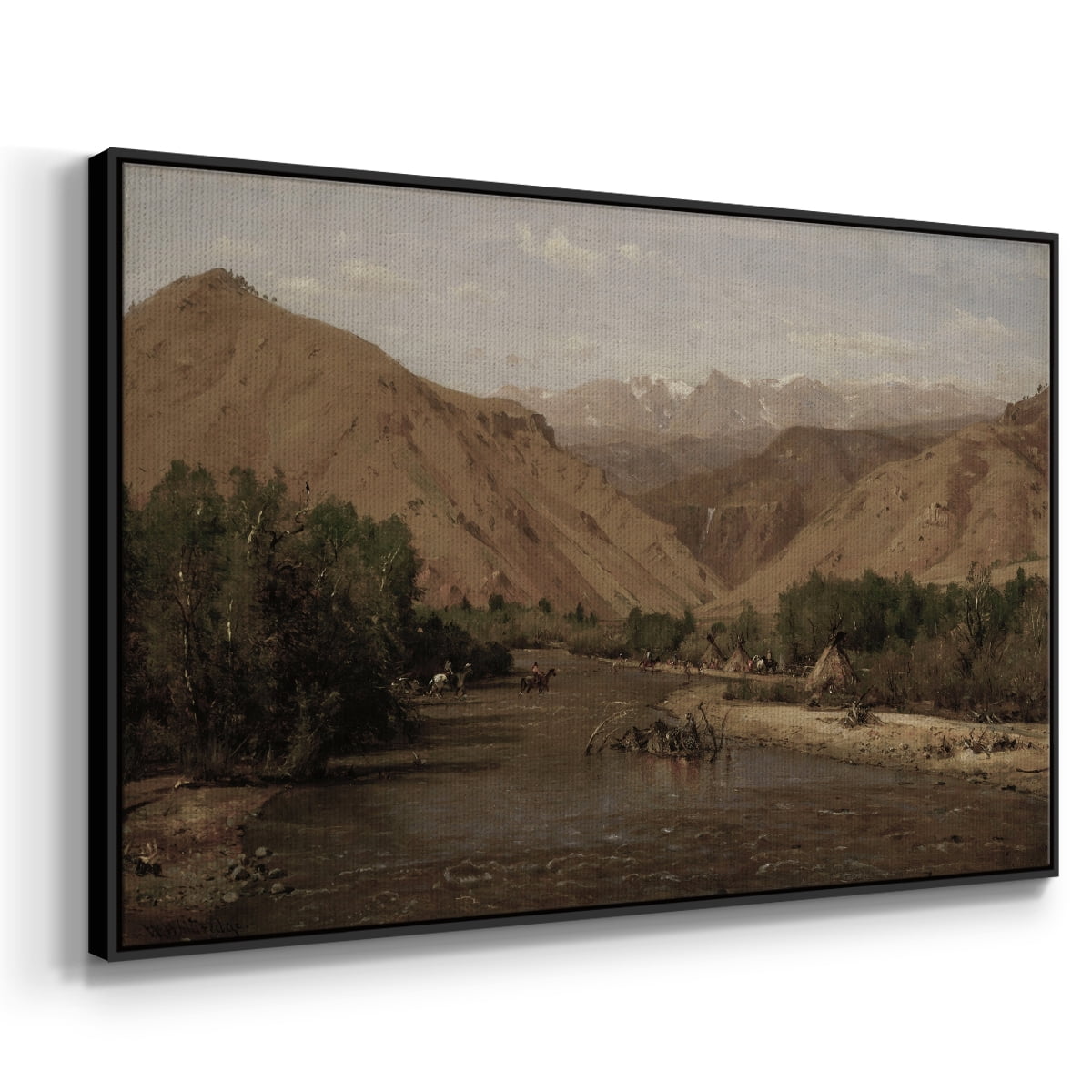 Vintage Landscape-CCXXVI By Wexford Home Framed in Black Wood Gallery Wrapped Canvas 25 in. x 37 in.