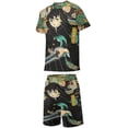 thumbnail image 3 of Demon Slayer Muichiro Tokito Boys Girls Short Sleeve Mesh T-Shirt And Shorts Outfit Set Summer Clothes Set for Kids, 3 of 8