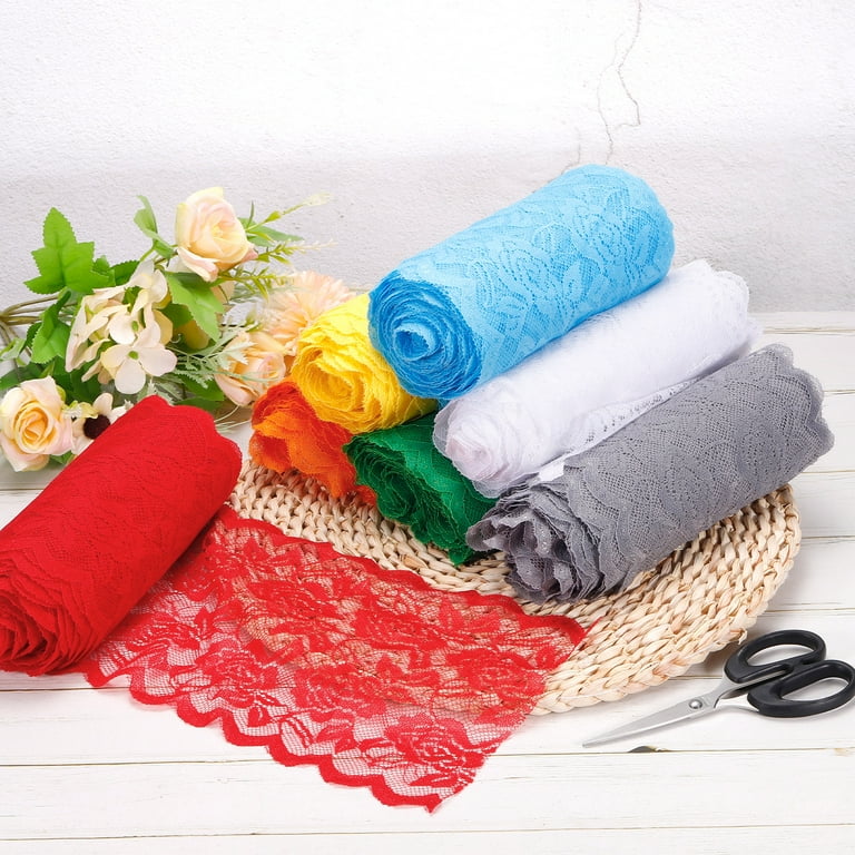 Uxcell 6 Inch Wide 11 Yard Lace Ribbon Floral Pattern Orange