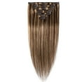 thumbnail image 1 of 100 % Remy Extensions de Cheveux Humains à Clipser Cheveux Humains Soyeux Lisses 7 Pcs 15 clips, 1 of 6
