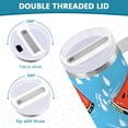 thumbnail image 5 of Ryvnso 40 oz Tumbler with Handle and Straw Watermelon Cute Insulated Stainless Steel Travel Mug with Lid, 5 of 9