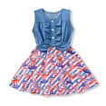 thumbnail image 1 of URMAGIC 3-7T Child Girls Vest Denim Dress American Flag Printed Sundress, 1 of 7