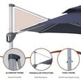 thumbnail image 5 of 10 ft. Octagon Cantilever Patio Umbrellas Adjustable 5 Angle Outdoor Umbrella Navy Square without base, 5 of 5