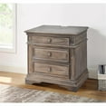 thumbnail image 2 of Pemberly Row Contemporary Driftwood Gray Wood 3-drawer Nightstand, 2 of 6