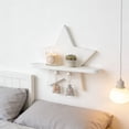 thumbnail image 7 of Hyknon Corner Floating Shelf Wall Mounted, Wooden Space-Saving Corner Storage Shelf, Corner Display Rack for Decor Organization, Butterfly/Star Hanging Storage Shelf for Living Room Bedroom, White, 7 of 7