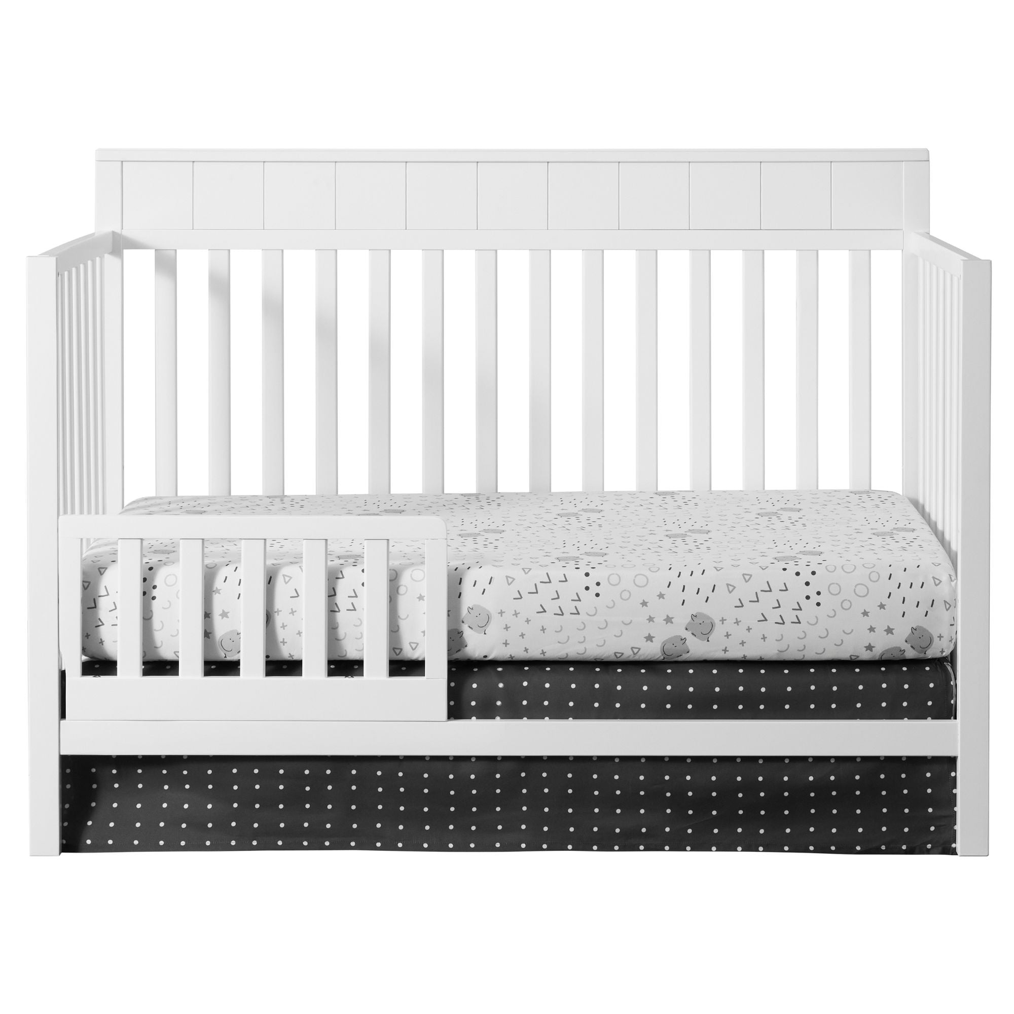 Oxford Baby Logan 4-in-1 Convertible Crib, Snow White, GREENGUARD Gold Certified, Wooden Crib