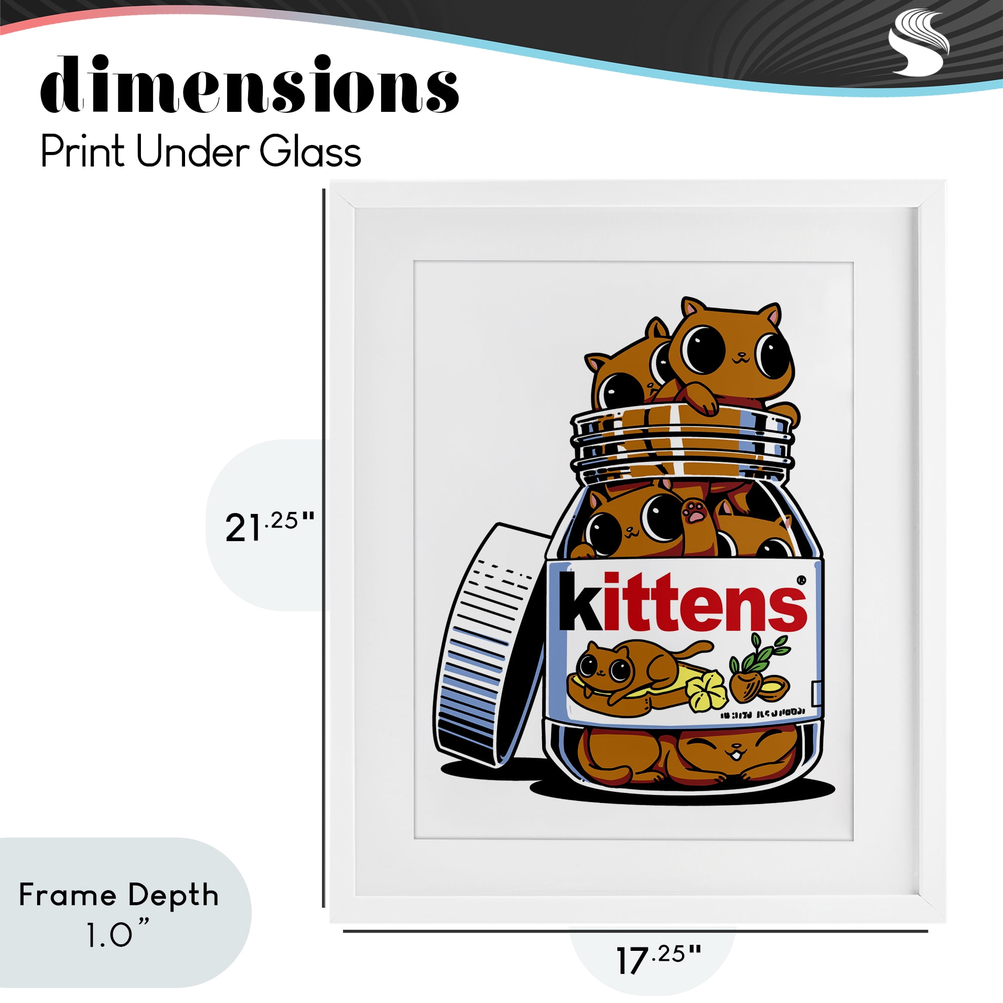Stupell Industries Hazelnut Spread Cats White Framed Print Under Glass, design by Tobe Fonseca
