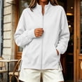 thumbnail image 4 of Ghalytn Women's Fleece Lined Full Zip Jacket Stand Collar Long Sleeve Casual Sweatshirt Coat with Pockets, 4 of 9