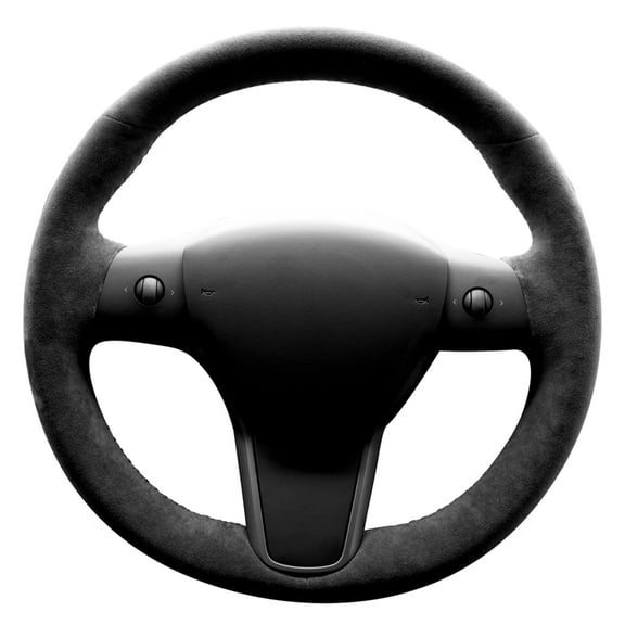 Dawot Car Steering Wheel Cover, Customized Alcantara Car Steering Wheel Cover, Alcantara Hand-Stitched for Tesla Model 3/Model Y