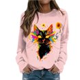 thumbnail image 1 of Gibobby Divertidas Sudaderas Sudadera holgada deportiva informal de felpa con cuello redondo y estampado de y girasol a la moda para mujer(1)(Rosa, M), 1 of 5