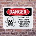 thumbnail image 4 of (2 Pack) Oxygen Deficiency Beyond This Point OSHA Danger Sign 18 Inch X 12 Inch Indoor / Outdoor Rust-Free Aluminum Metal Signs for Workplace, Workshop, and Construction Site, Made in, 4 of 8