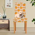 thumbnail image 6 of Pumpkin Autumn Chair Covers Fall Maple Leaf Dining Chair Slipcovers Set of 4 Stretch Seat Covers for Dining Room Living Room Hotel Banquet, 6 of 6