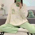 thumbnail image 1 of Pijama de manga larga Sanrio Kuromi Cinnamoroll Y2k para mujer, traje de cuello redondo fino, ropa de casa de dibujos animados de Anime, otoño, 1 of 4