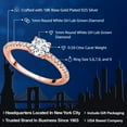 thumbnail image 3 of Gem Stone King 18K Rose Gold Plated Silver White Lab Grown Diamond Engagement Wedding Anniversary Ring for Women (0.59 Cttw, Round 5MM, Size 5), 3 of 7