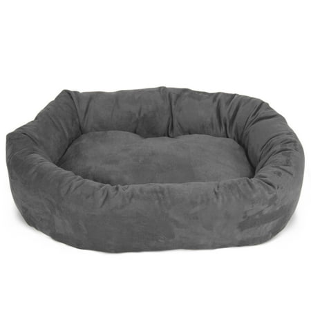 Majestic Pet® Suede Bagel Dog Bed - Gray - 40"