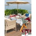 thumbnail image 4 of Outdoor Tablecloth with Umbrella Hole and Zipper, Red Plaid Snowman Christmas Rectangle Table Cloth 60x120 Inch Waterproof Tablecloth, Xmas Tree Snowflake Birds Branches Picnic Table Cover for Patio, 4 of 7