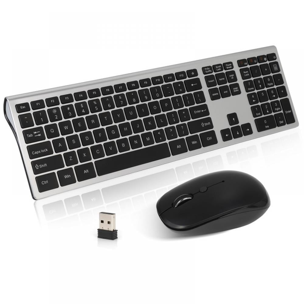 Slim 2.4GHz Wireless Keyboard and Cordless Mouse Combo Set For PC Laptop Desktop 