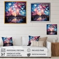 thumbnail image 4 of Designart "Brilliance of Fireworks in the City in Blue and Pink" Fashion Framed Wall Art Decor - Modern Blue Fireworks Entryway Framed Wall Art, 4 of 6