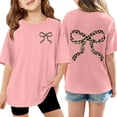 thumbnail image 5 of WOYY Toddler Girls Oversized T Shirt Bow Print Breathable Short Sleeve T-Shirt, Sizes 3-4T, 5 of 5