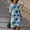 Blue, variant on Women's Casual Dress V Neck Elegant Printed Medium Sleeves Dress for Everyday Comfort and Style Black S