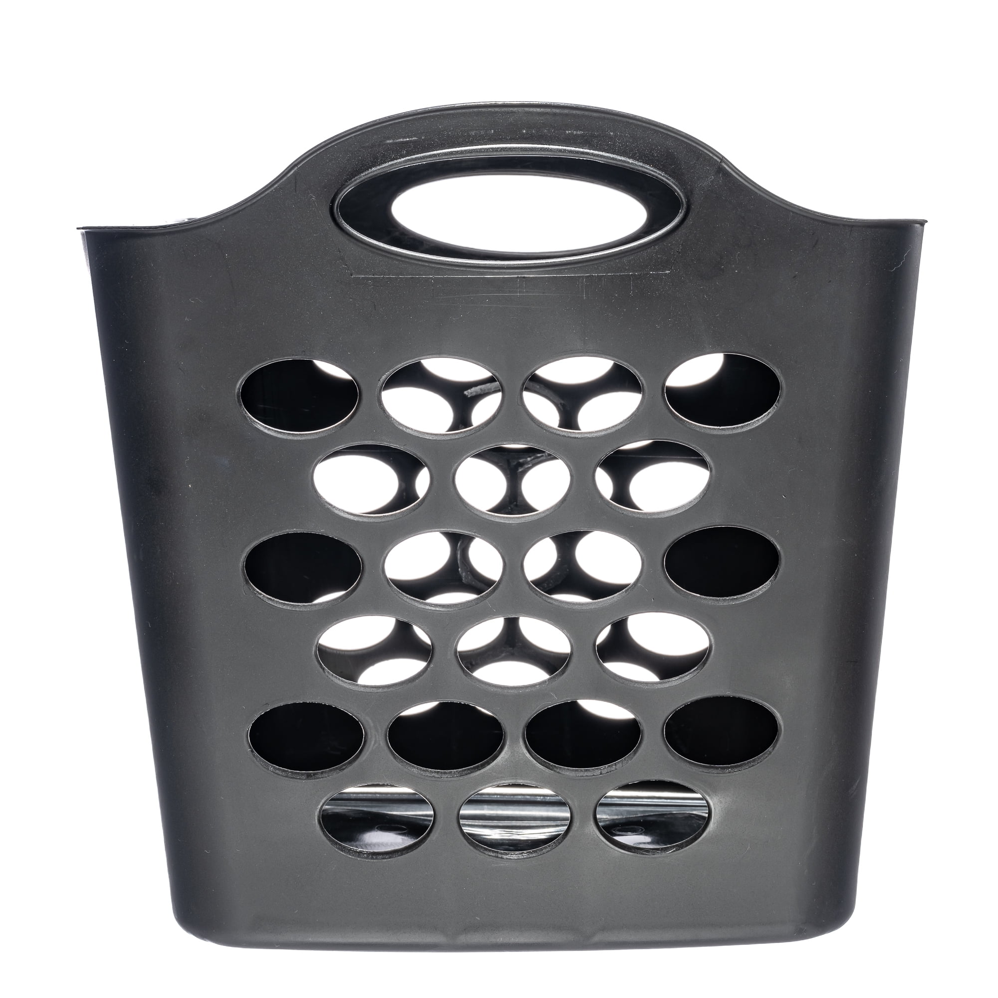 Wholesale Round Plastic Laundry Basket- 15.74- 2 Asst. BLACK WHITE