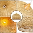 thumbnail image 4 of Arturesthome Bamboo Pendant Light for Kitchen Island Wicker Chandelier Lighting Handmade Woven Hanging Ceiling Light Lampshade for Living Room Bedroom, 4 of 14