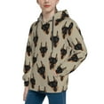 thumbnail image 2 of Lsque Cute Black Dog Patten Youth Hoodie Sweatshirt Pullover with Kangaroo Pocket Boys and Girls Hoodie Warm Hoodie for Kids-Large, 2 of 6