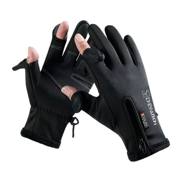 Winter Touchscreen Warm Gloves Windproof Waterproof Gloves for Running  Driving Cycling Working Anti-Slip Zipper Type Gloves, Black XXL 