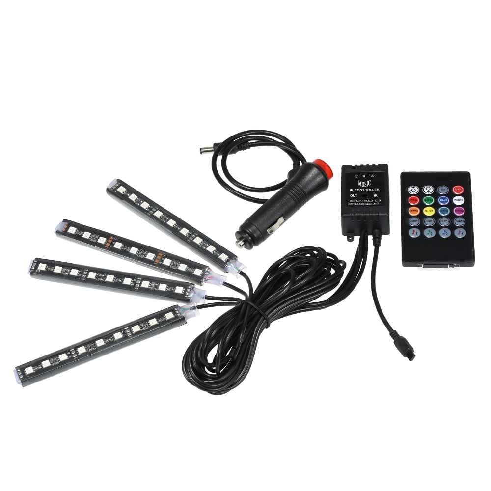 Car LED Strip Lights Colorful 4 in 1 Car Auto Interior Atmosphere Lights Lamp Strip Bar Floor