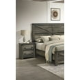 thumbnail image 5 of Rustic Gray Famhouse Design Headboard Queen FB Eastern King Size Bed 2x Nightstands Bedroom Furniture, 5 of 10