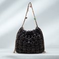 thumbnail image 1 of Bolso de mano acolchado para mujer bolso de mano con cordón en la nube bolsos casuales versátiles de PU, 1 of 9