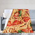 thumbnail image 2 of Spaghetti Tomato Italian Pasta Food Throw Blanket Super Soft Warm Bed Blankets for Couch Bedroom Sofa Office Car, All Season Cozy Flannel Plush Blanket Gifts for Girls Boys Teens Adults 60"x50", 2 of 6