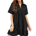 thumbnail image 1 of Vestido casual para mujer,Vestido de manga corta en V Vestido fluido Vestido de manga corta para mujer Claridad notable, 1 of 7
