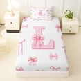 thumbnail image 3 of Castle Fairy Pink Bow Letter L Twin Sheet Sets 3pcs for Girls,Dreamy Princess Bedding, 3 of 6