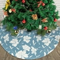 thumbnail image 3 of Christmas Tree Skirt, Lilies Flowers Light Blue Soft Plush Christmas Tree Decorations Indoor, Tree Skirts Mat for New Year Halloween Holiday Christmas Party Decor 30", 3 of 6