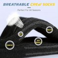 thumbnail image 6 of 6pcs/3 Pairs of Men's Sports Socks - Thickened Comfortable Fitness Running Socks, Moisture-Wicking Breathable Fabric, Seamless Toe Design, Anti-Slip Grip, Suitable for Basketball, 6 of 7
