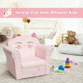 thumbnail image 2 of Resenkos Kids Upholstered Cat Armrest Couch Sofa with Linen Fabric, Kids Chairs for Kids, 2 of 10