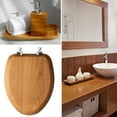 thumbnail image 4 of Mayfair Natural Oak Veneer Toilet Seat with Chrome Hinges, Round, Wood, 4 of 7