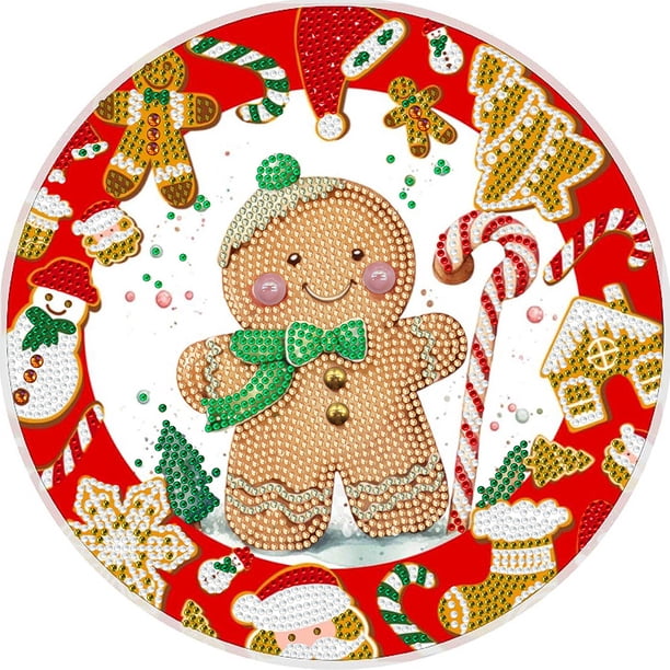 (LY233) Resina Con Forma Especial Serie Navideña Ambiente Navideño Diamante Parcial 30*30CM