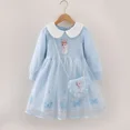thumbnail image 2 of Vestido de princesa Disney Frozen Elsa para niñas, ropa de otoño para niños, fiesta de cumpleaños, manga larga, con bolsa, 2 a 8 años, 2 of 5