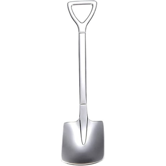 Stainless Steel Shovel Spoon Silver Flat Head Spoon Stainless Steel Shovel Spoon Dessert Spoon Square Shovel