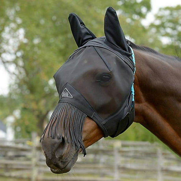 Shires Fine Mesh Fly Mask With Nose Fringe Pony Walmart Com Walmart Com