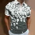thumbnail image 2 of Eashery Mens Blouse Shirt Short Sleeve Zipper Collar T Shirts Men Polo Shirt Grey 3XL, 2 of 4