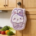 thumbnail image 3 of JVBTVB Easter Hand Towels, Super Absorbent Coral Fleece Dish Cloths with Hanging Loop, Purple Easter Bunny Decorative Kitchen Towels for Home, Kitchen, Bathroom, Party & Gift, 3 of 8
