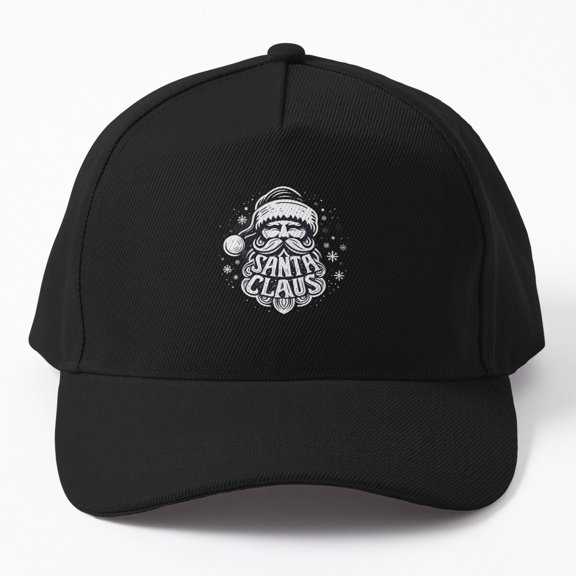 Santa Claus Baseball Cap, Christmas Holiday Character Graphic Design, Classic Everyday Hat