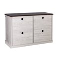 thumbnail image 3 of Farmhouse TV Stand for TVs up to 55", Console Table, Wire Management and Storage Shelves, White, 3 of 8