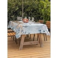 thumbnail image 3 of Outdoor Tablecloth with Umbrella Hole for Patio/Picnic/Party/Camping, Blue Beige Coastal Waterproof Table Cloth Rectangle Table Cover Washable, Beach Starfish Summer Eucalyptus Ombre (60"x 84"), 3 of 8