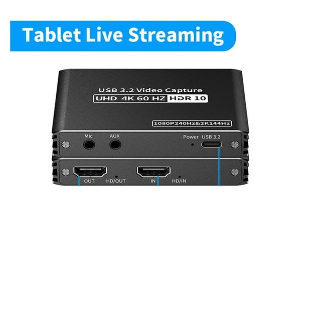 Carte de Capture Vidéo 4K60 Fps USB 3.2 2K120Fps Enregistrement de Jeu Diffusion en Direct Grappin